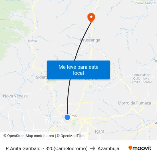 R.Anita Garibaldi - 320(Camelódromo) to Azambuja map