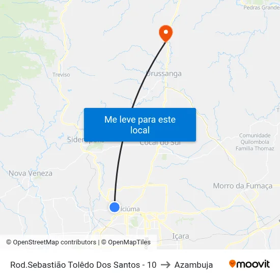 Rod.Sebastião Tolêdo Dos Santos - 10 to Azambuja map
