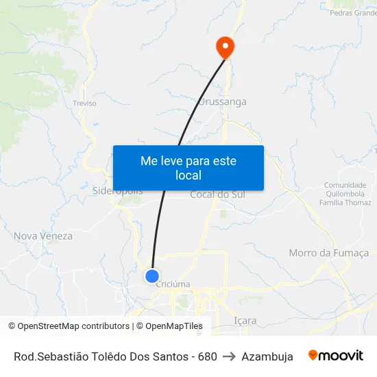 Rod.Sebastião Tolêdo Dos Santos - 680 to Azambuja map