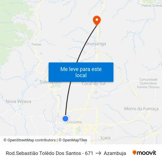 Rod.Sebastião Tolêdo Dos Santos - 671 to Azambuja map