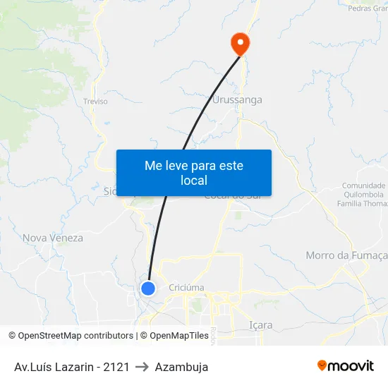Av.Luís Lazarin - 2121 to Azambuja map