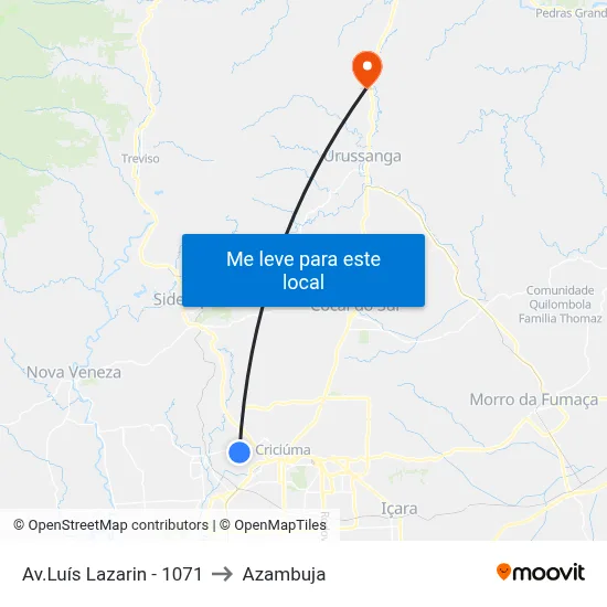 Av.Luís Lazarin - 1071 to Azambuja map