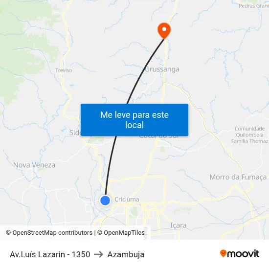 Av.Luís Lazarin - 1350 to Azambuja map