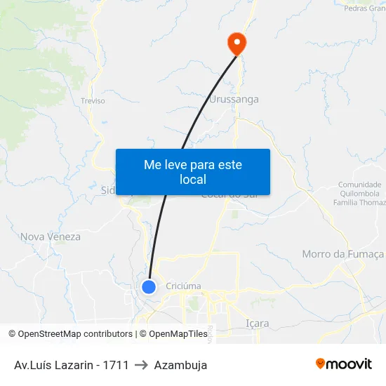 Av.Luís Lazarin - 1711 to Azambuja map