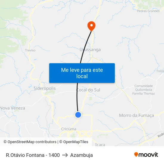 R.Otávio Fontana - 1400 to Azambuja map