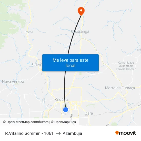 R.Vitalino Scremin - 1061 to Azambuja map