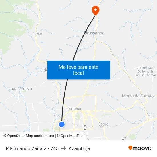 R.Fernando Zanata - 745 to Azambuja map