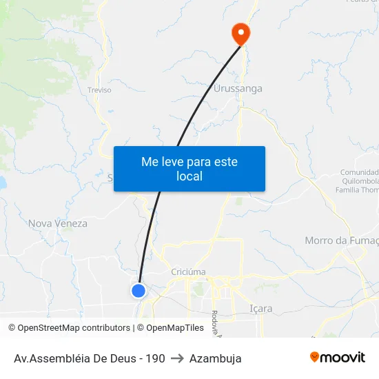 Av.Assembléia De Deus - 190 to Azambuja map