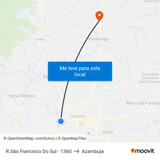 R.São Francisco Do Sul - 1360 to Azambuja map