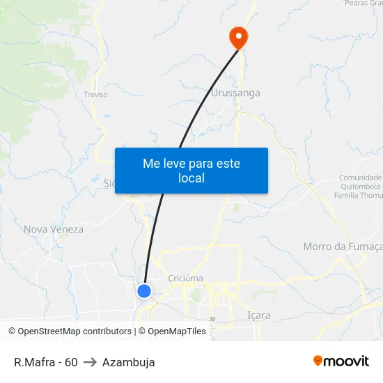 R.Mafra - 60 to Azambuja map