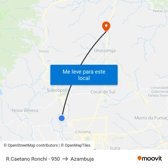 R.Caetano Ronchi - 950 to Azambuja map