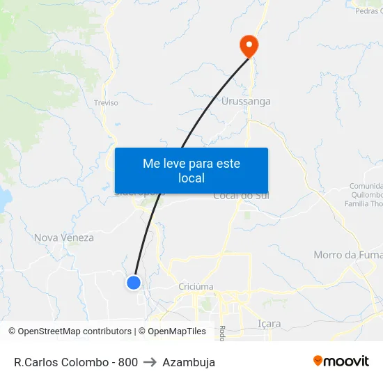 R.Carlos Colombo - 800 to Azambuja map