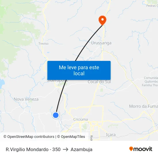 R.Virgílio Mondardo - 350 to Azambuja map