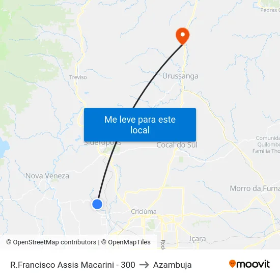 R.Francisco Assis Macarini - 300 to Azambuja map
