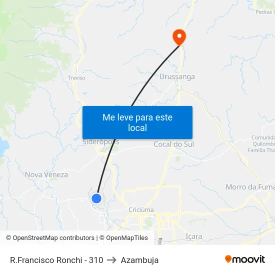 R.Francisco Ronchi - 310 to Azambuja map