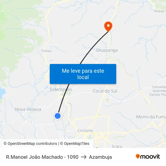 R.Manoel João Machado - 1090 to Azambuja map
