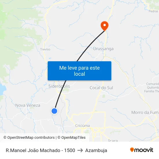 R.Manoel João Machado - 1500 to Azambuja map