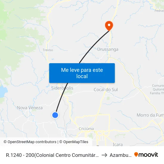 R.1240 - 200(Colonial Centro Comunitário) to Azambuja map