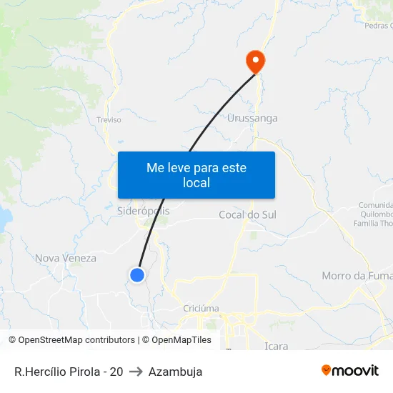 R.Hercílio Pirola - 20 to Azambuja map