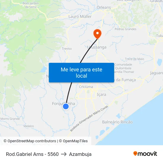 Rod.Gabriel Arns - 5560 to Azambuja map