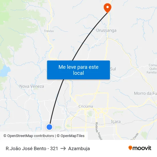 R.João José Bento - 321 to Azambuja map
