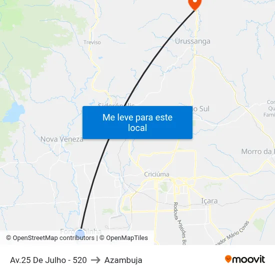 Av.25 De Julho - 520 to Azambuja map
