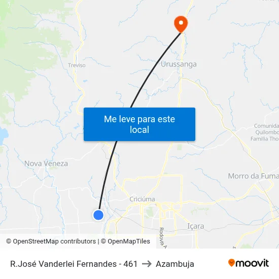 R.José Vanderlei Fernandes - 461 to Azambuja map