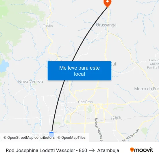 Rod.Josephina Lodetti Vassoler - 860 to Azambuja map