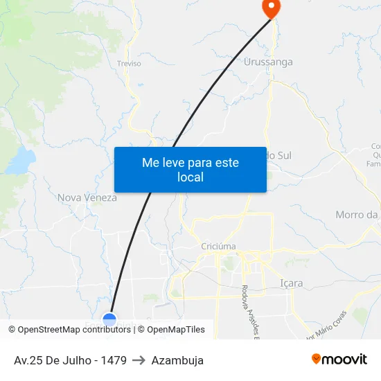 Av.25 De Julho - 1479 to Azambuja map