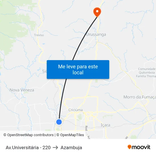 Av.Universitária - 220 to Azambuja map