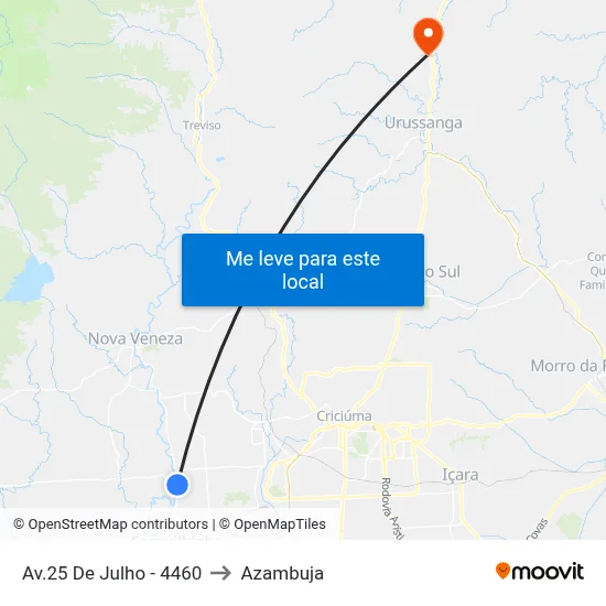 Av.25 De Julho - 4460 to Azambuja map