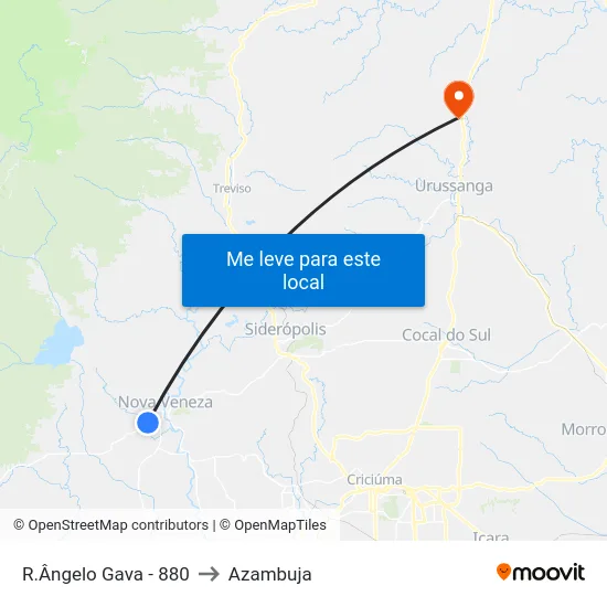 R.Ângelo Gava - 880 to Azambuja map