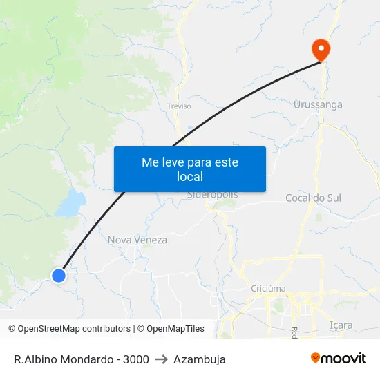 R.Albino Mondardo - 3000 to Azambuja map