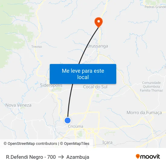 R.Defendi Negro - 700 to Azambuja map