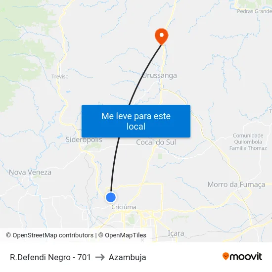 R.Defendi Negro - 701 to Azambuja map