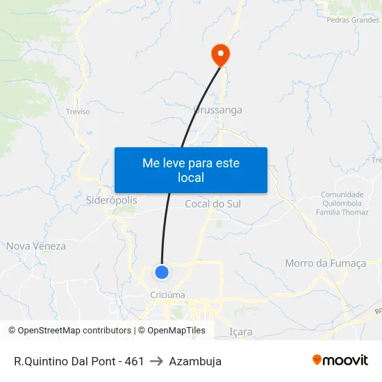 R.Quintino Dal Pont - 461 to Azambuja map