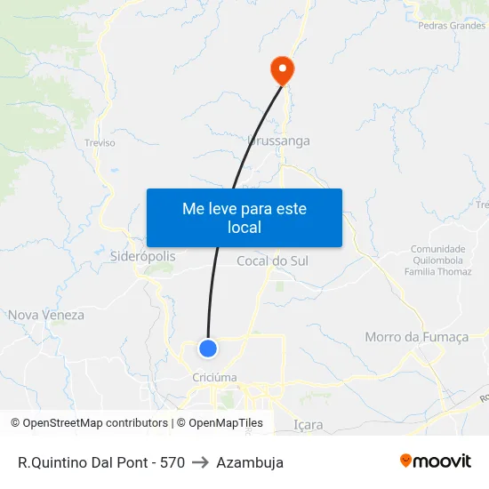 R.Quintino Dal Pont - 570 to Azambuja map