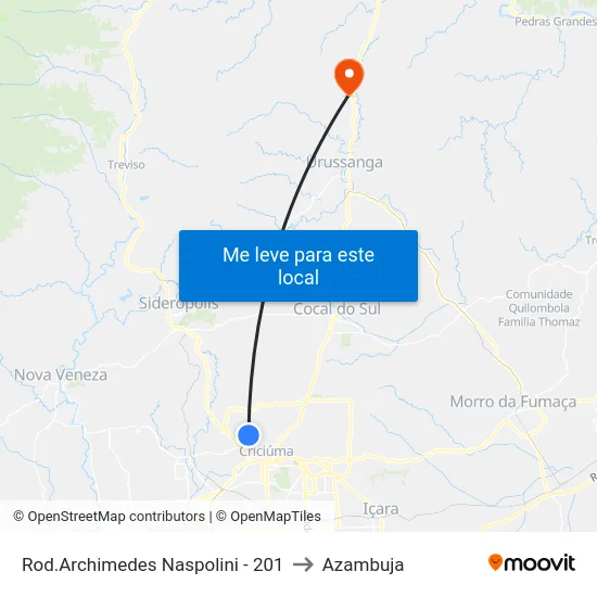 Rod.Archimedes Naspolini - 201 to Azambuja map