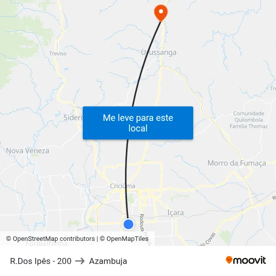 R.Dos Ipês - 200 to Azambuja map