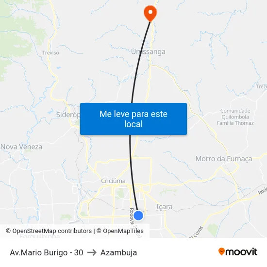 Av.Mario Burigo - 30 to Azambuja map