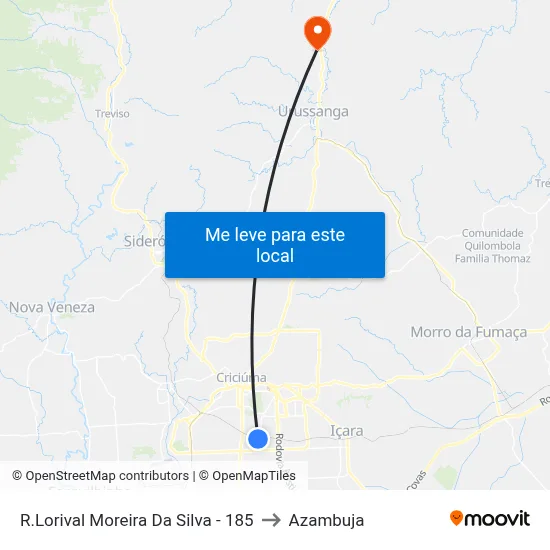 R.Lorival Moreira Da Silva - 185 to Azambuja map
