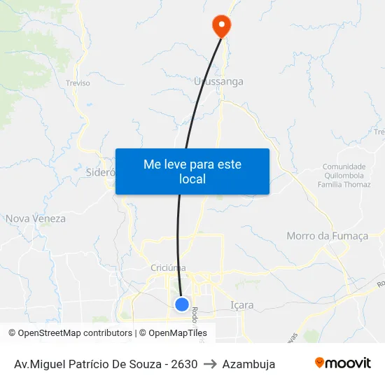 Av.Miguel Patrício De Souza - 2630 to Azambuja map