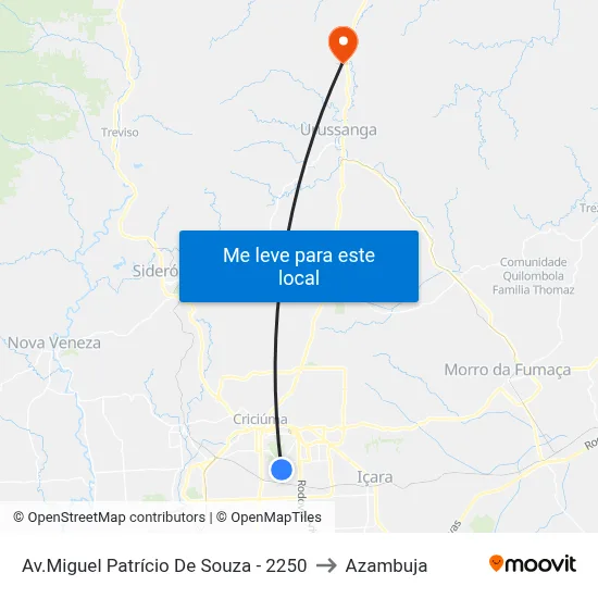 Av.Miguel Patrício De Souza - 2250 to Azambuja map