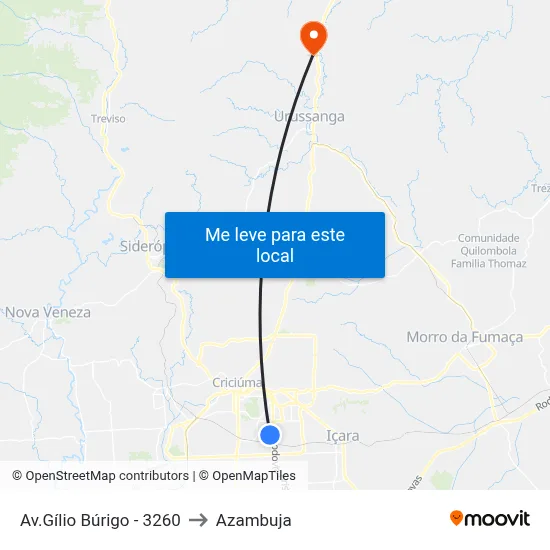 Av.Gílio Búrigo - 3260 to Azambuja map
