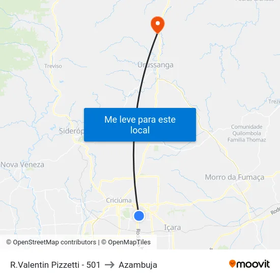 R.Valentin Pizzetti - 501 to Azambuja map