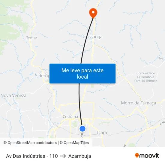 Av.Das Indústrias - 110 to Azambuja map