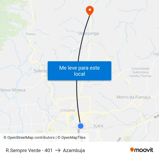 R.Sempre Verde - 401 to Azambuja map