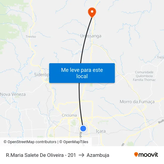 R.Maria Salete De Oliveira - 201 to Azambuja map