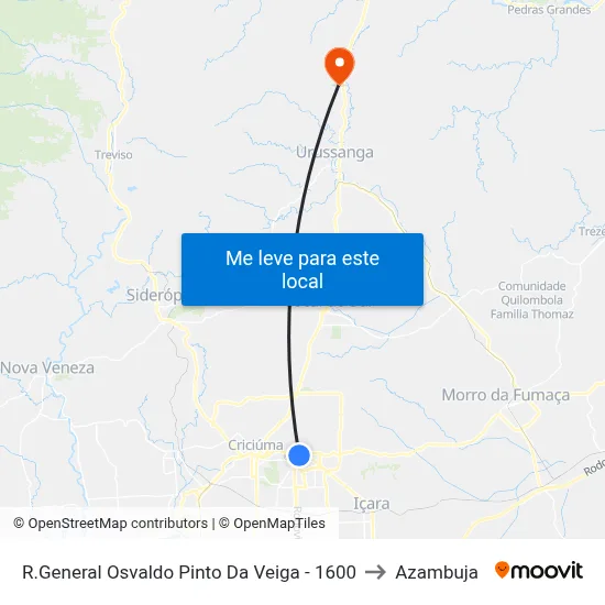 R.General Osvaldo Pinto Da Veiga - 1600 to Azambuja map