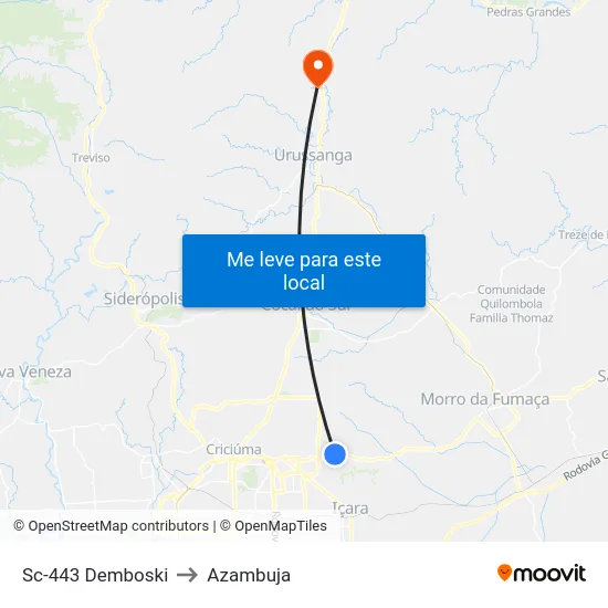 Sc-443 Demboski to Azambuja map